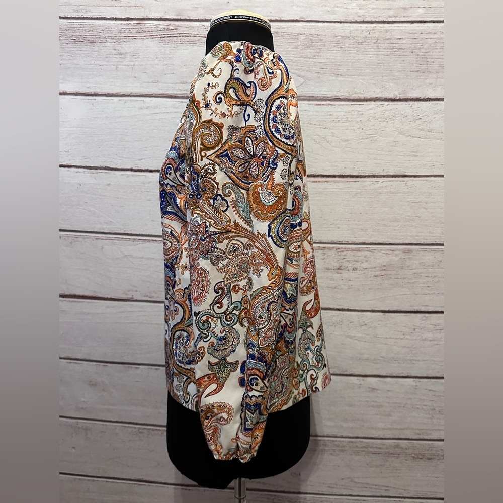 SHEIN Paisley Of the Shoulder Blouse Med Summer Tops,Date Night,Lightweight,Sexy - Picture 6 of 7